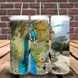 Peacock Tumbler with Fort Pierce Jetty- -20 oz