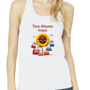 Team Miranda Strong -TMS- Sunflower Purse Girl Womens Tank- Dryfit